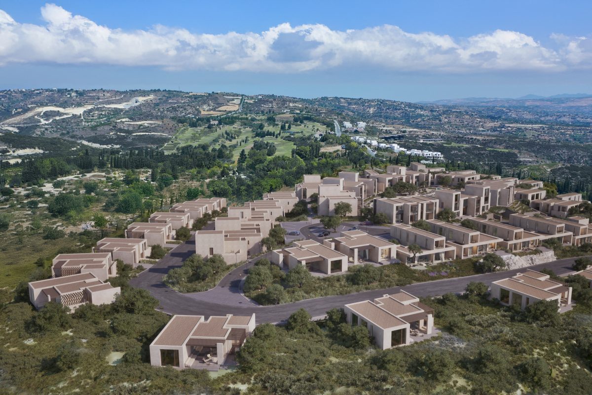a 3d render of the lofos complex - luxury villas for sale in Cyprus available for purchase