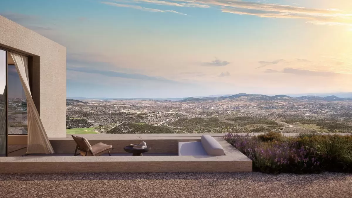 The view from the new Luxury property complex in Tala, Paphos - Lofos at Minthis. 