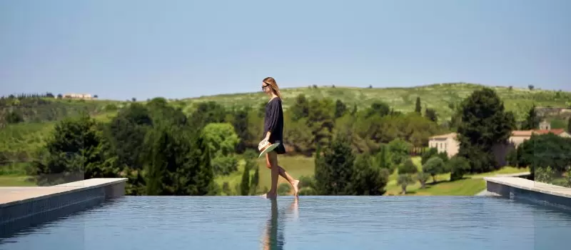 Pool with panoramic countryside views at Minthis in Cyprus